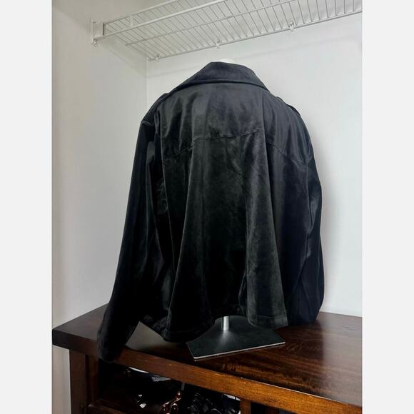 LC Lauren Conrad Black Velour Moto Jacket — Women’s Plus 4X, NWOT - Picture 5 of 10